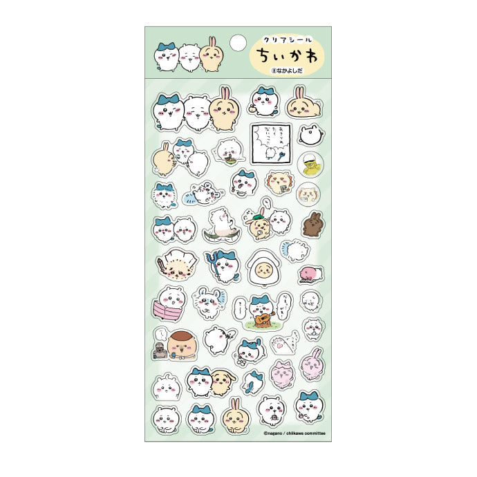 吉伊卡哇 透明貼紙（8）好朋友 ちいかわ クリアシール（8）なかよしだ