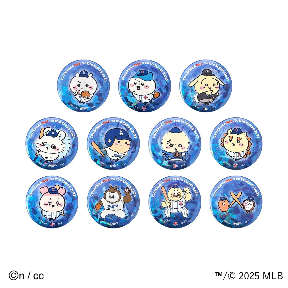 吉伊卡哇×MLB TOKYO SERIES 徽章（共11種）1BOX 11個裝 ちいかわ×MLB TOKYO SERIES ホログラムカンバッジ（全11種）1BOX 11個入