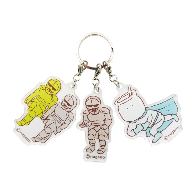 吉伊卡哇 三連壓克力鑰匙圈（盔甲們） ちいかわ 3連アクリルキーホルダー（鎧さんたち）