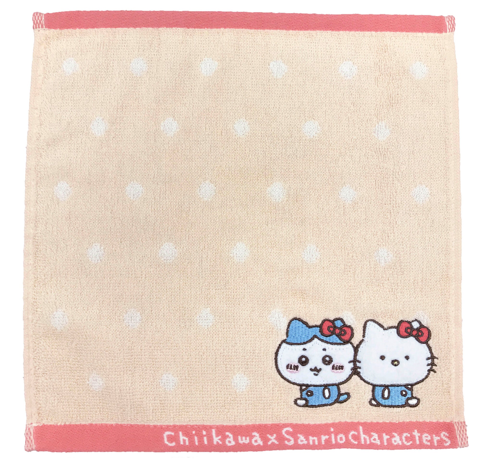 吉伊卡哇×三麗鷗角色 迷你毛巾（小八貓與凯蒂猫） ちいかわ×サンリオキャラクターズ ミニタオル（ハチワレとハローキティ）