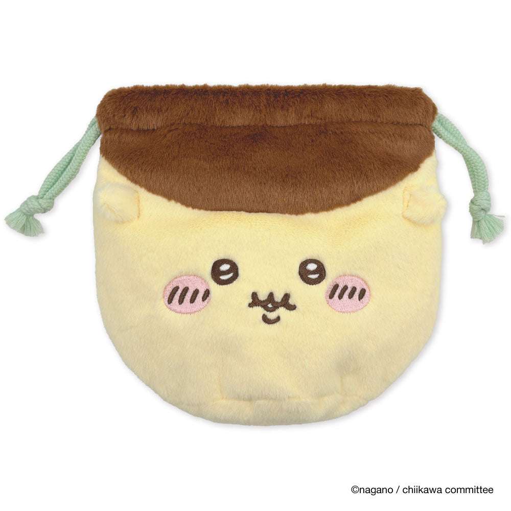 吉伊卡哇 臉型束口袋2 (栗子饅頭) ちいかわ フェイス巾着2（くりまんじゅう）