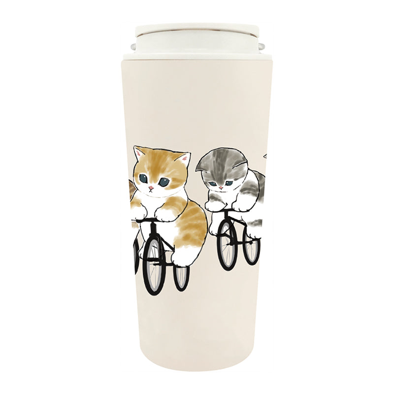 mofusand 攜帶熱隔熱涼爽的玻璃杯430毫升（騎自行車） mofusand キャリー保温保冷タンブラー430ml(サイクリング)