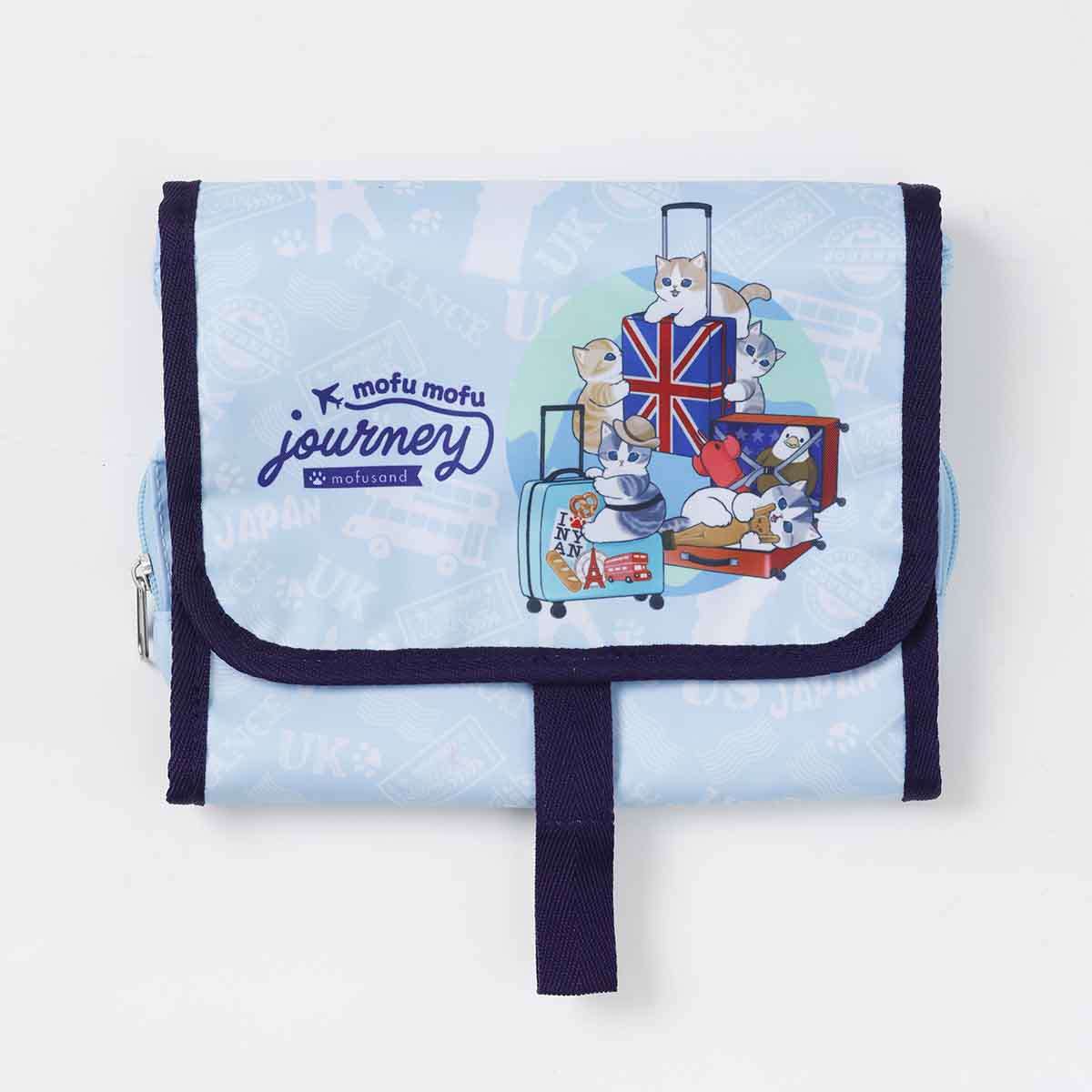mofusand mofumofu旅行 掛式收納包 淺藍色 mofusand もふもふジャーニー ハンギングポーチ ライトブルー