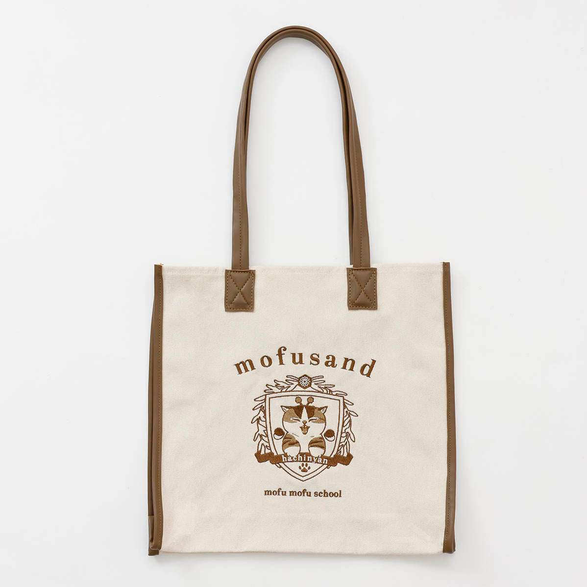 mofusand 學院風蜜蜂貓 托特包 沙色 mofusand トートバッグ カレッジ風はちにゃん サンドベージュ