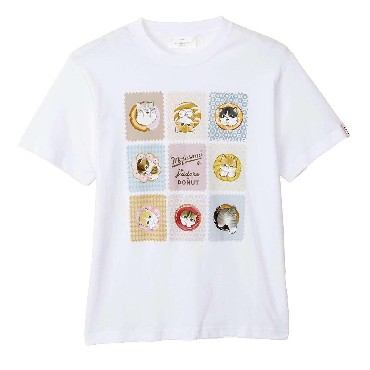 mofusand 咖啡與甜甜圈 T恤 圖鑑款 白色 mofusand COFFEE AND DONUTS Tシャツ 図鑑 ホワイト