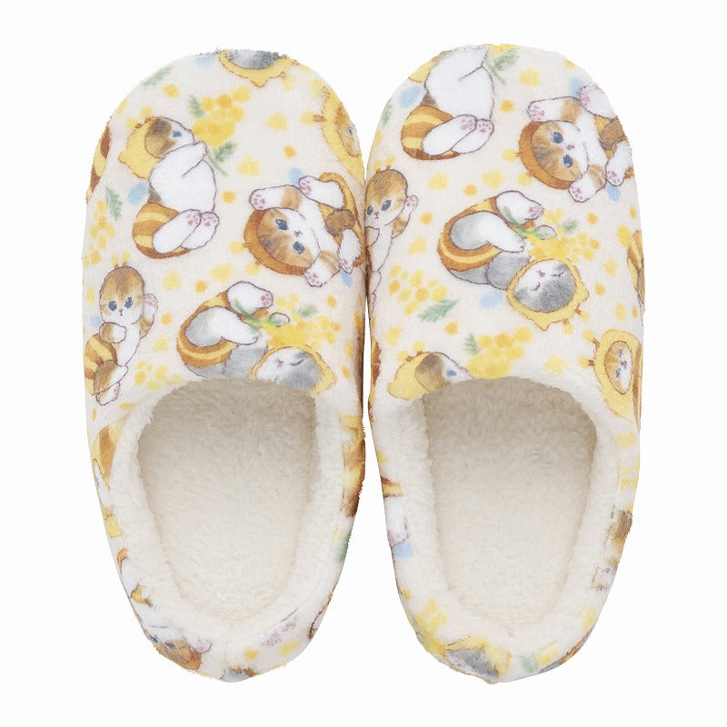 mofusand 有一雙大型鞋子（含羞草） mofusand あったか大きめルームシューズ(ミモザ)