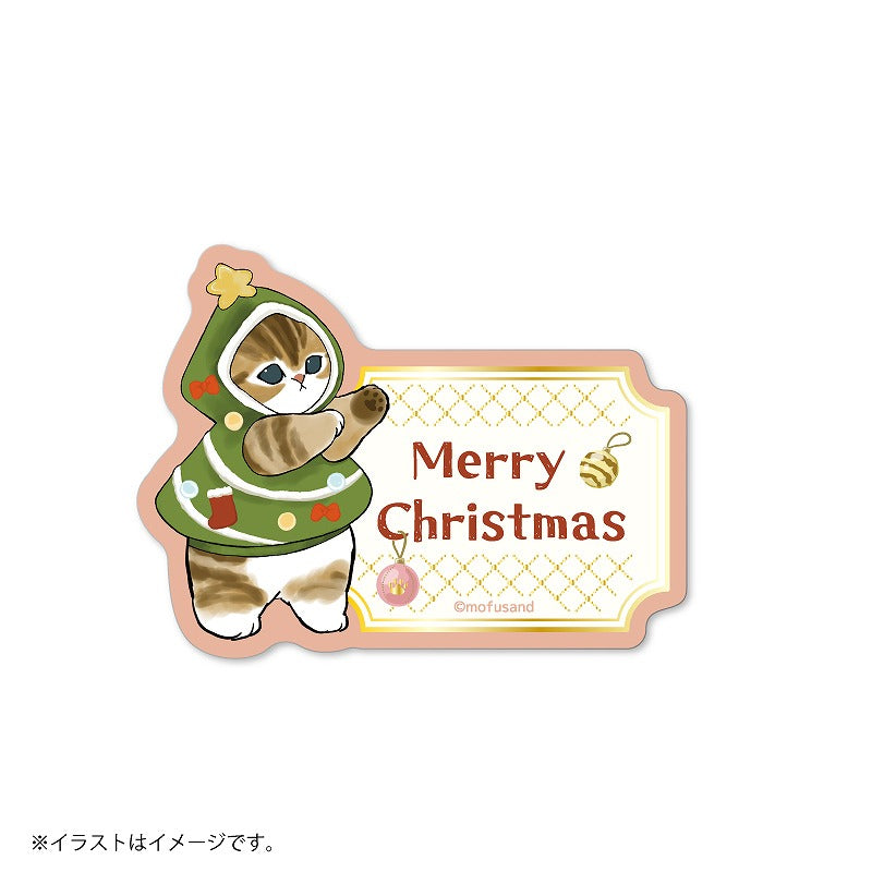 mofusand 禮物貼紙（聖誕快樂），可以粘貼在智能手機上 mofusand スマホに貼れるサイズのギフトステッカー(Merry Christmas)