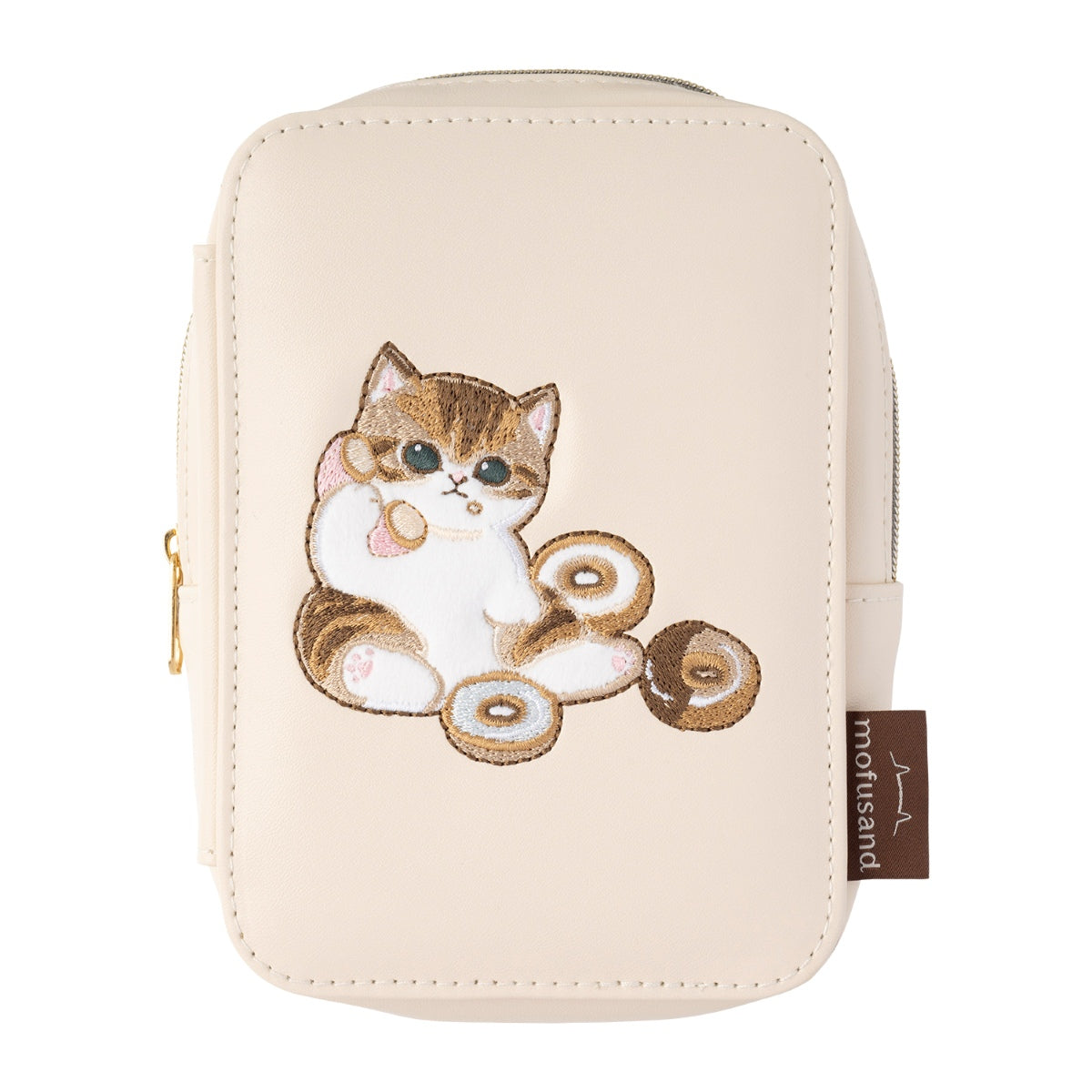 mofusand 帶鏡子的收納包（米色） mofusand ミラー付きアクスタポーチ(ベージュ)
