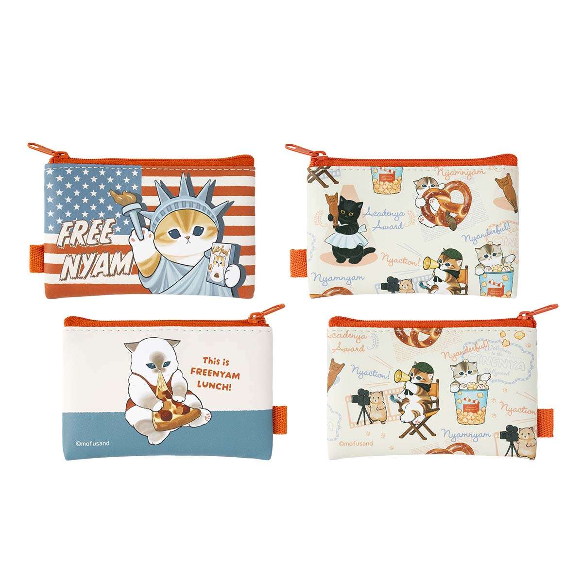 mofusand mofumofu旅行 2個套裝小袋(美式) mofusand もふもふジャーニー 2個セットスクエアポーチ(アメリカン)