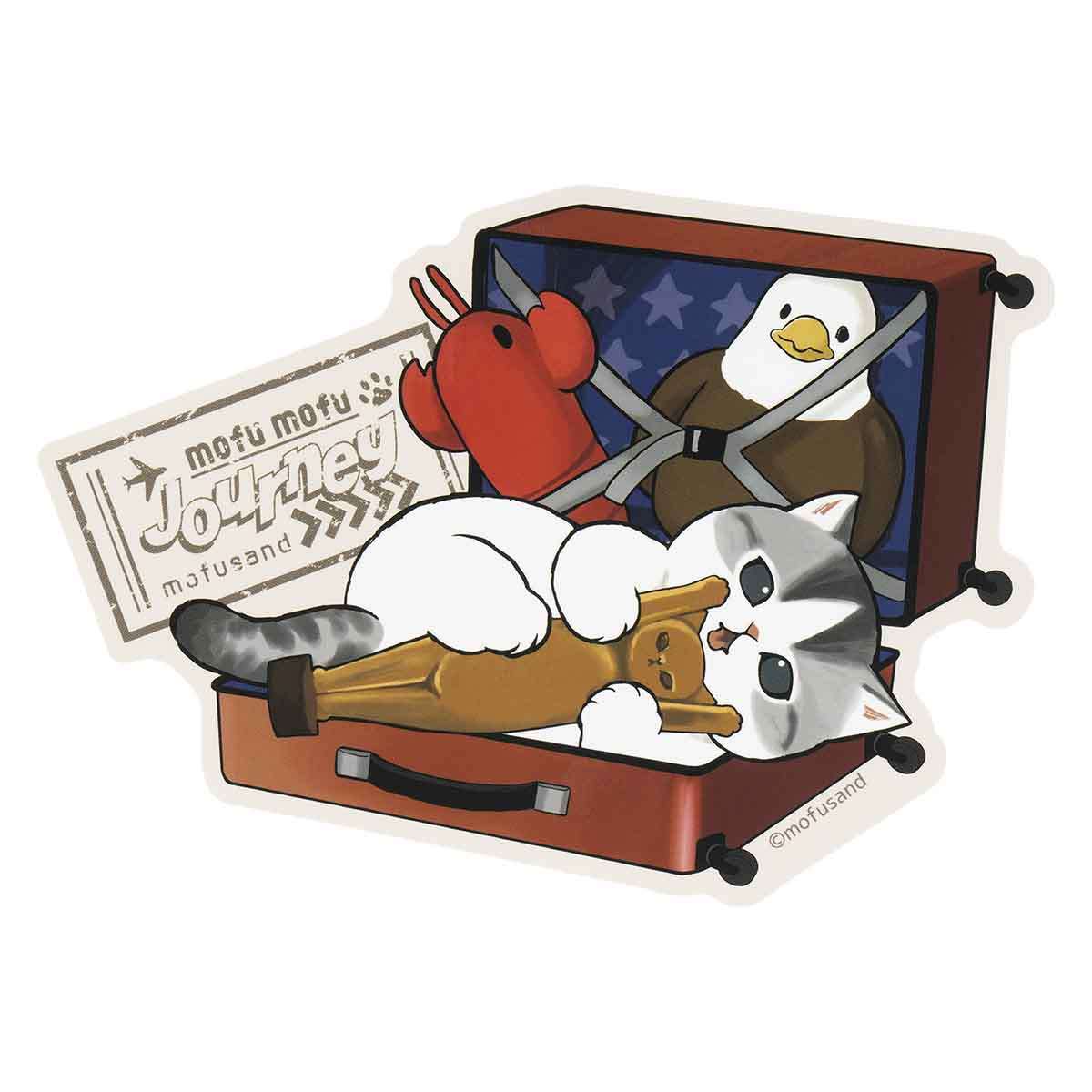 mofusand mofumofu旅行 大號貼紙(想一起去的貓) mofusand もふもふジャーニー 大きめサイズステッカー(一緒に行きたいにゃん)