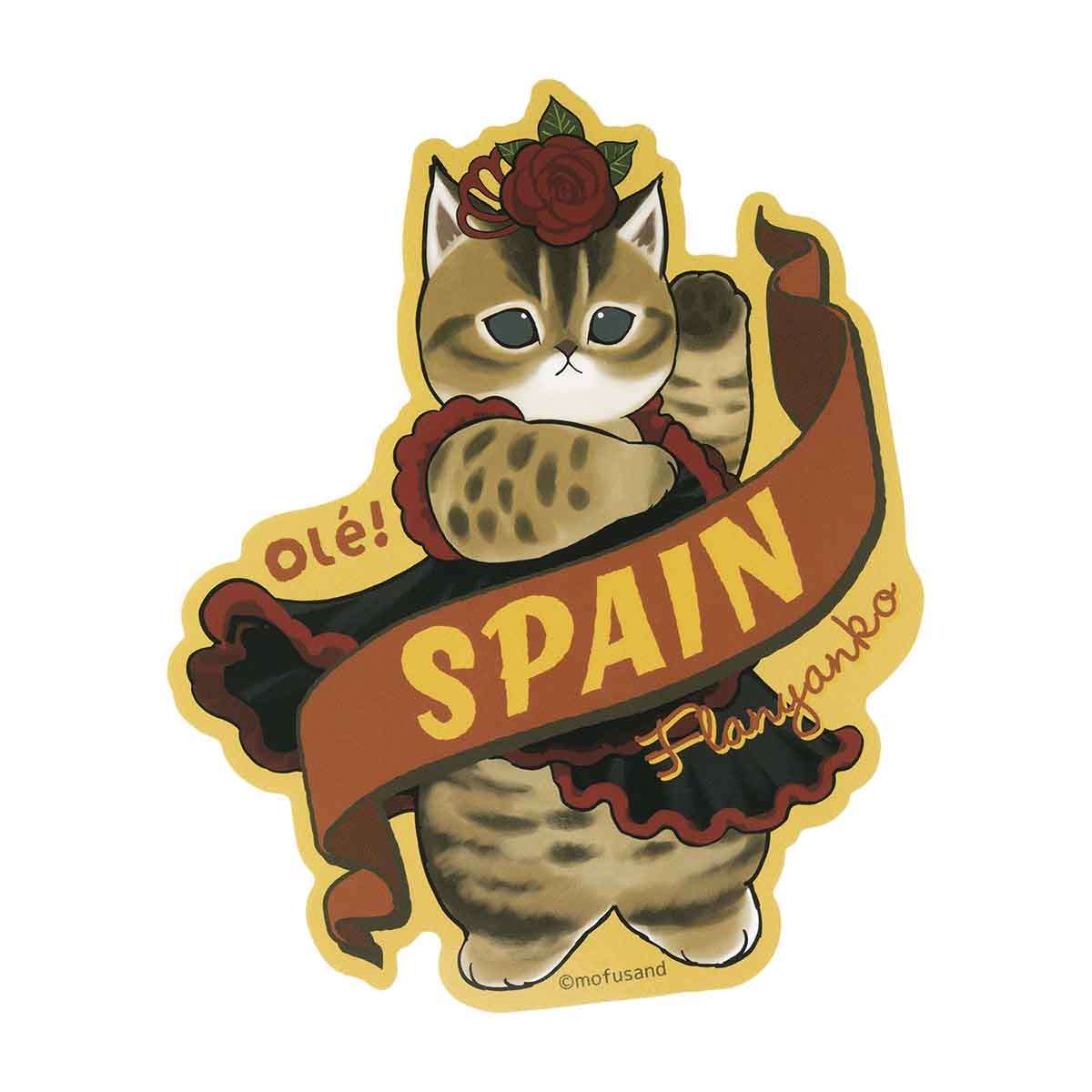 mofusand mofumofu旅行 大號貼紙(弗拉明戈貓) mofusand もふもふジャーニー 大きめサイズステッカー(フラニャンコ)