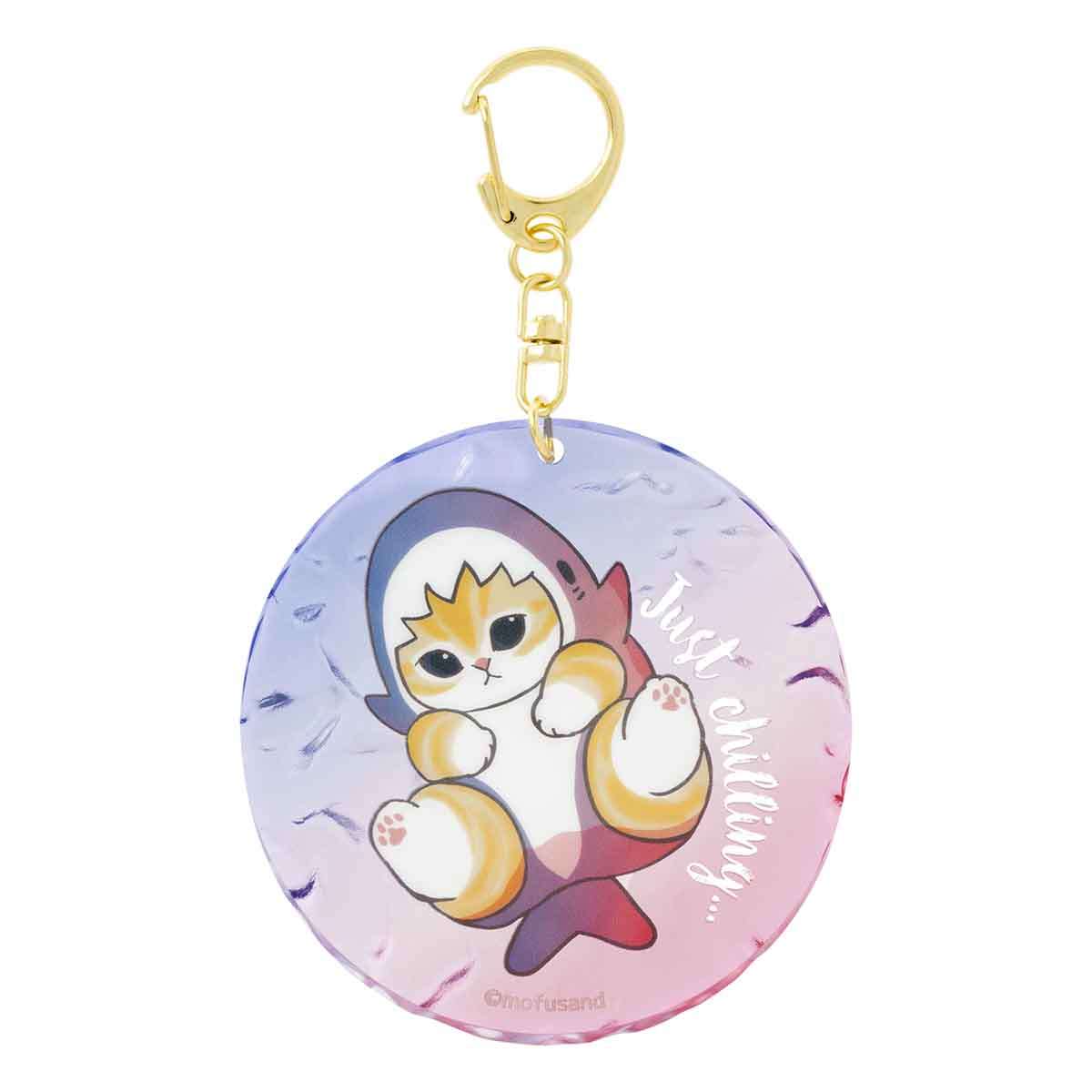 mofusand HELLO!鯊魚貓 壓克力鑰匙圈(Just chilling...) mofusand HELLO!サメにゃん 水面アクリルキーホルダー(Just chilling...)