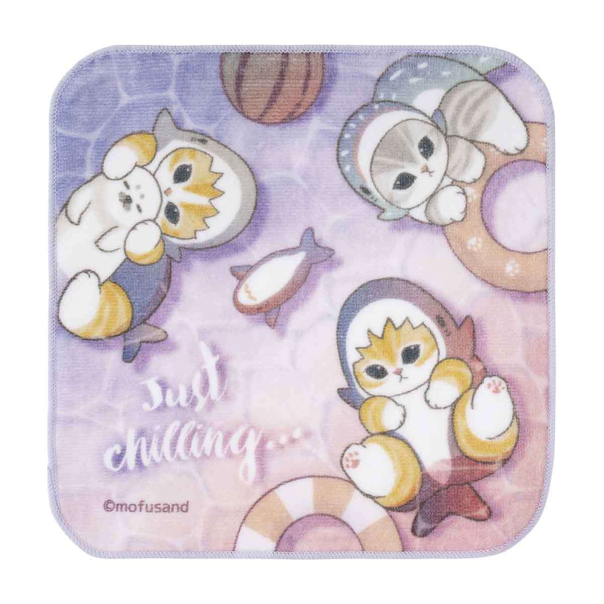 mofusand HELLO!鯊魚貓 手帕(Just chilling…) mofusand HELLO!サメにゃん ハンドタオル(Just chilling…)