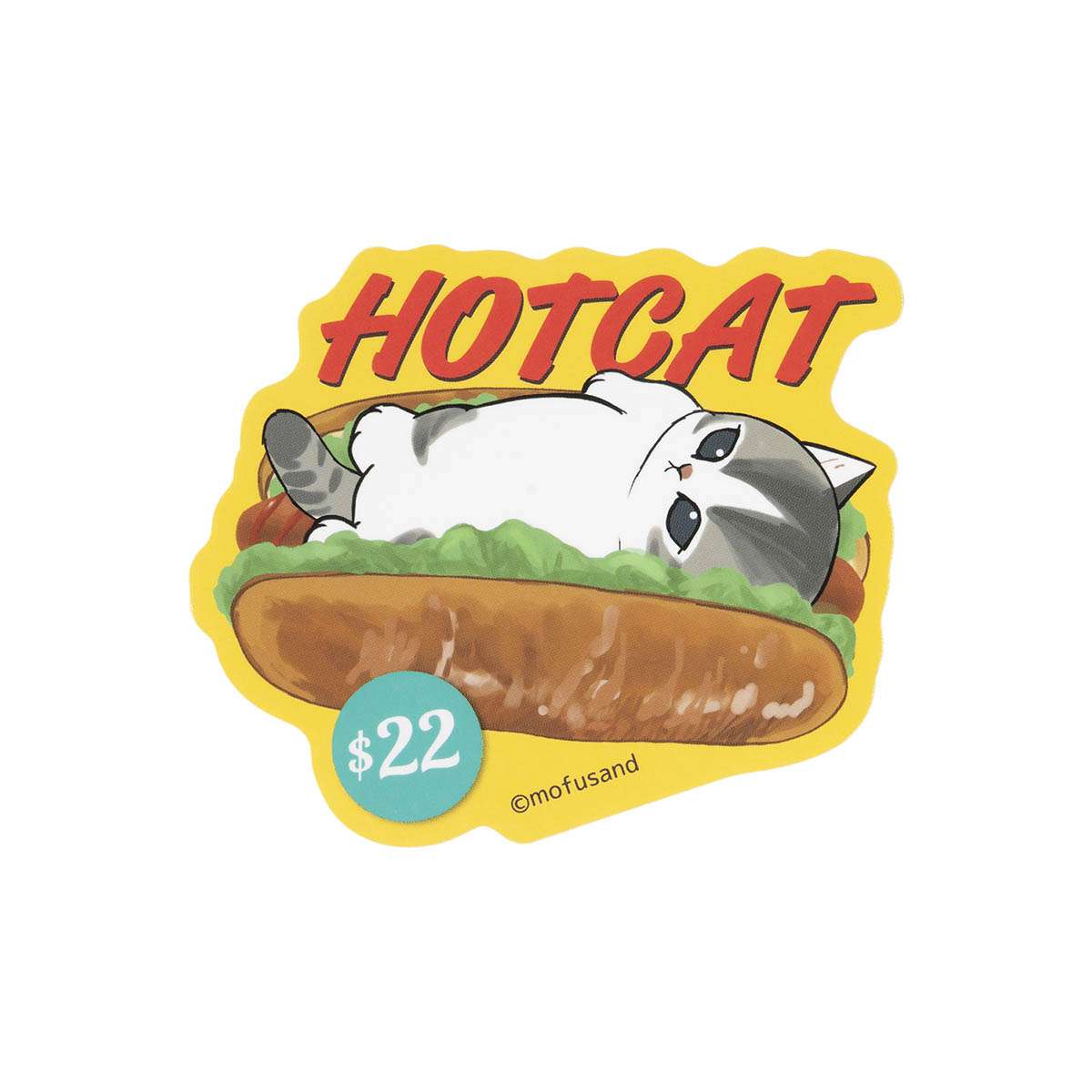 mofusand 美式餐廳 貼紙（HOTCAT） mofusand ダイナー スマホに貼れるサイズのステッカー(HOTCAT)