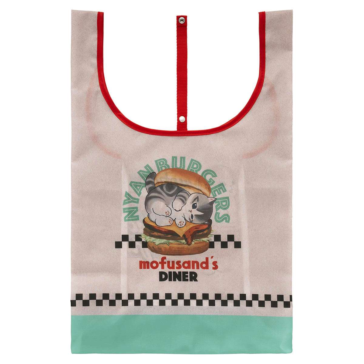 mofusand 美式餐廳 長款寬底環保袋 mofusand ダイナー お持ち帰りバーガーに便利な縦長底マチ広エコバッグ