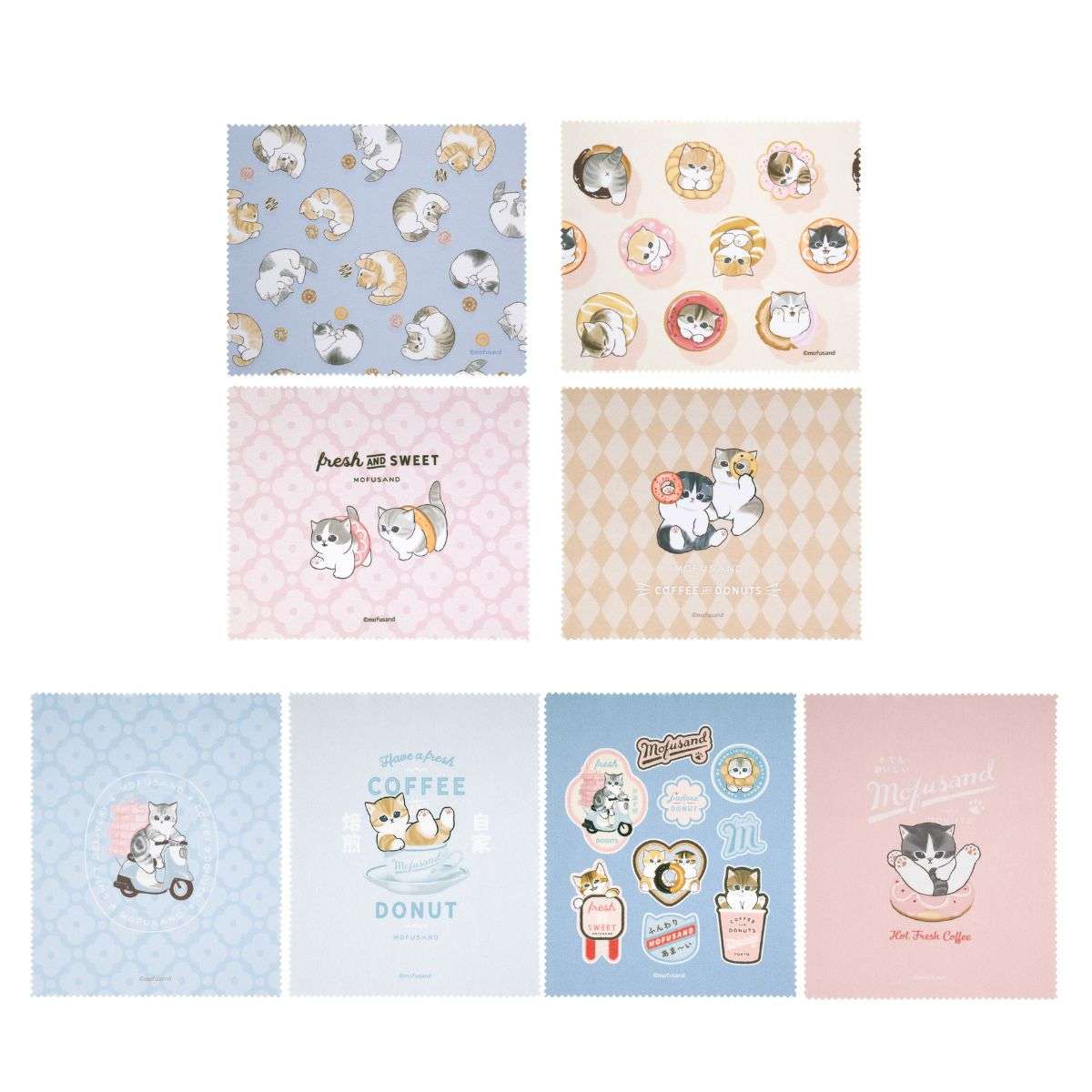 mofusand 咖啡與甜甜圈 盲盒 多用途布巾（全8種） mofusand COFFEE AND DONUTS トレーディングマルチクロス(全8種)