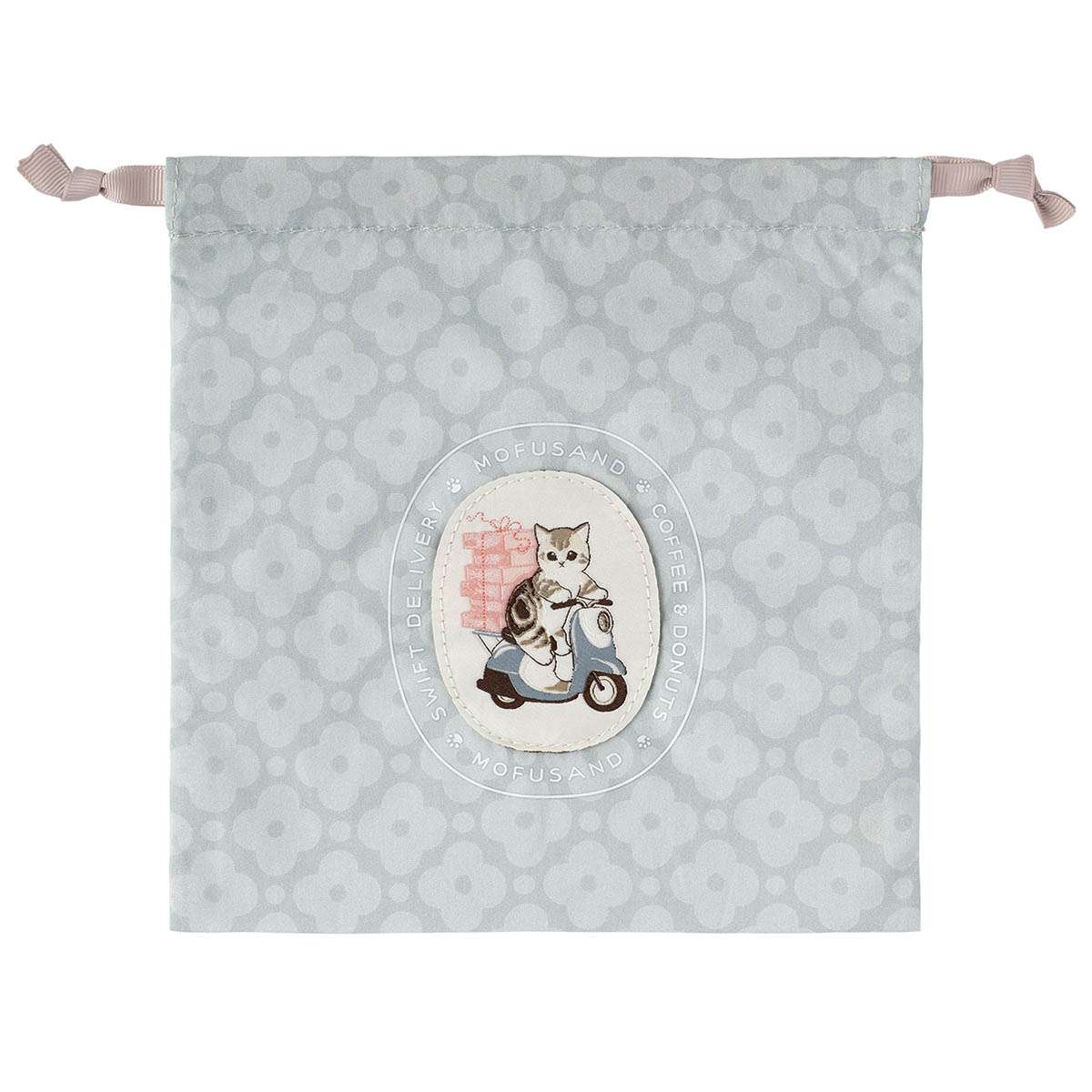 mofusand 咖啡與甜甜圈 束口袋（藍色） mofusand COFFEE AND DONUTS 巾着(ブルー)