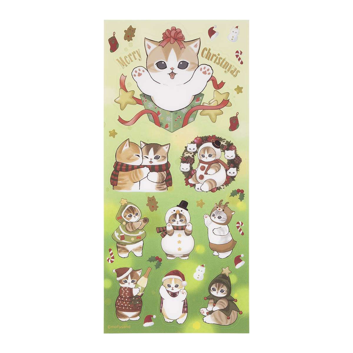 mofusand 丘比特&天使 透明貼紙（聖誕快樂） mofusand キューピッド&エンジェル クリアシール(メリークリスマス)