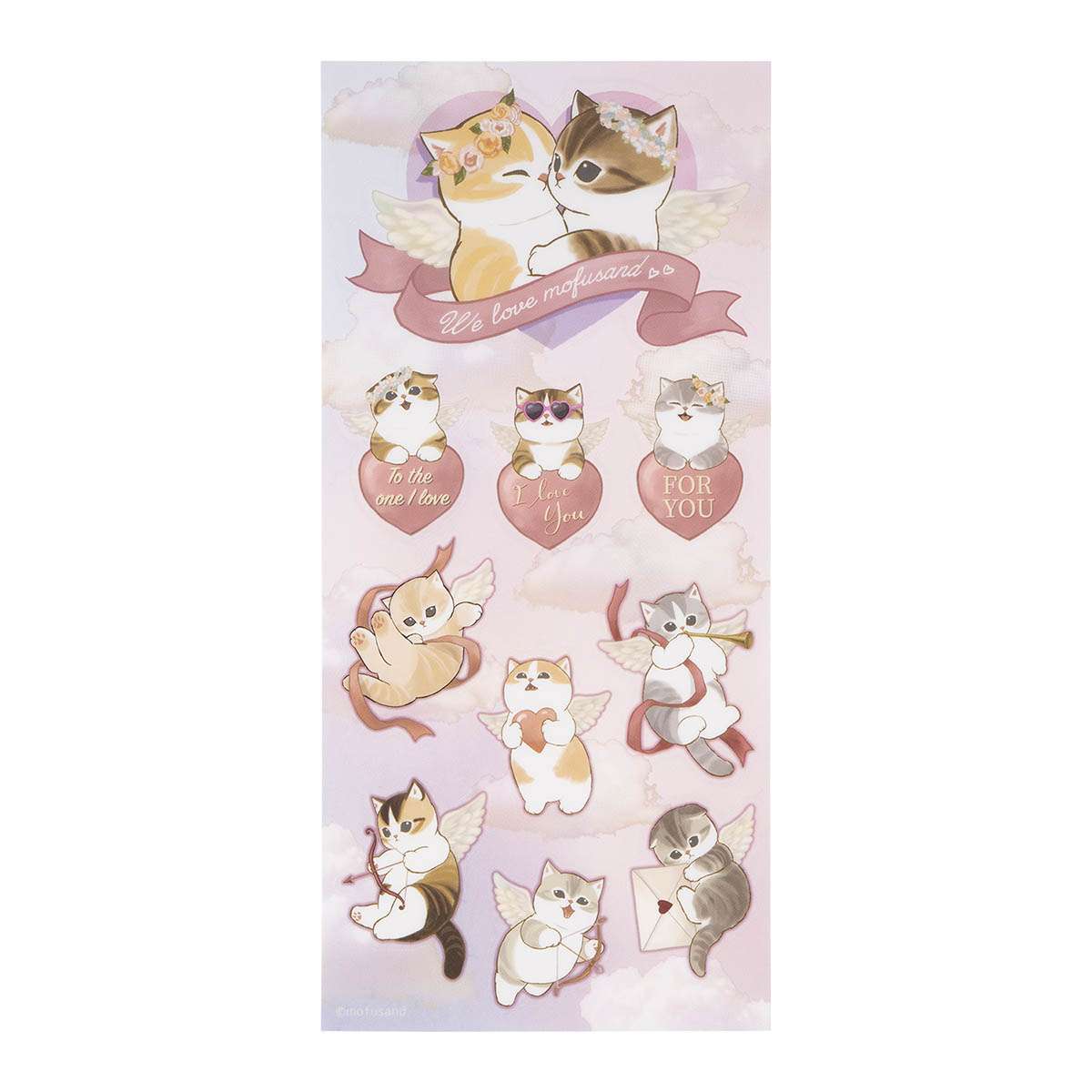 mofusand 丘比特&天使 透明貼紙（丘比特&天使） mofusand キューピッド&エンジェル クリアシール(キューピッド&エンジェル)