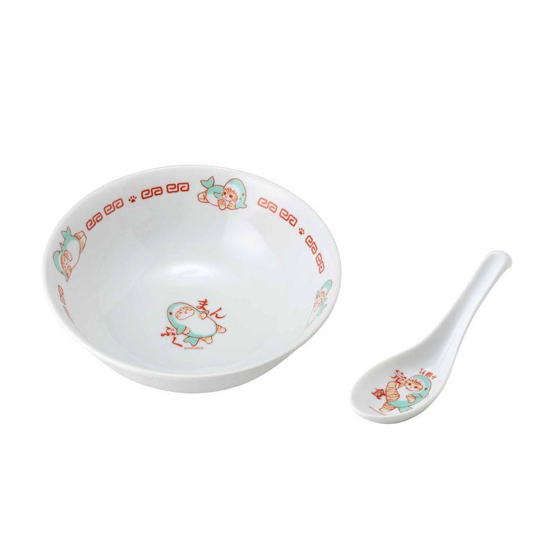 mofusand 拉麵·唐伯里（Ramen Donburi＆Renge）套裝（鯊魚貓) mofusand ラーメンどんぶり＆レンゲセット(サメにゃん)