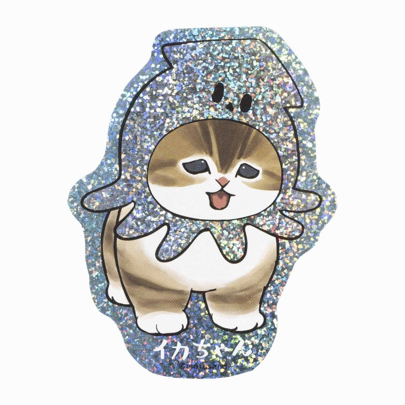 mofusand 可以應用於智能手機的全息圖貼紙（魷魚-chan） mofusand スマホに貼れるサイズのホログラムステッカー(イカちゃん)