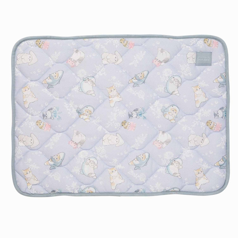 mofusand 涼爽的大環形蓋（藍色） mofusand ひんやり大きめまくらカバー(ブルー)