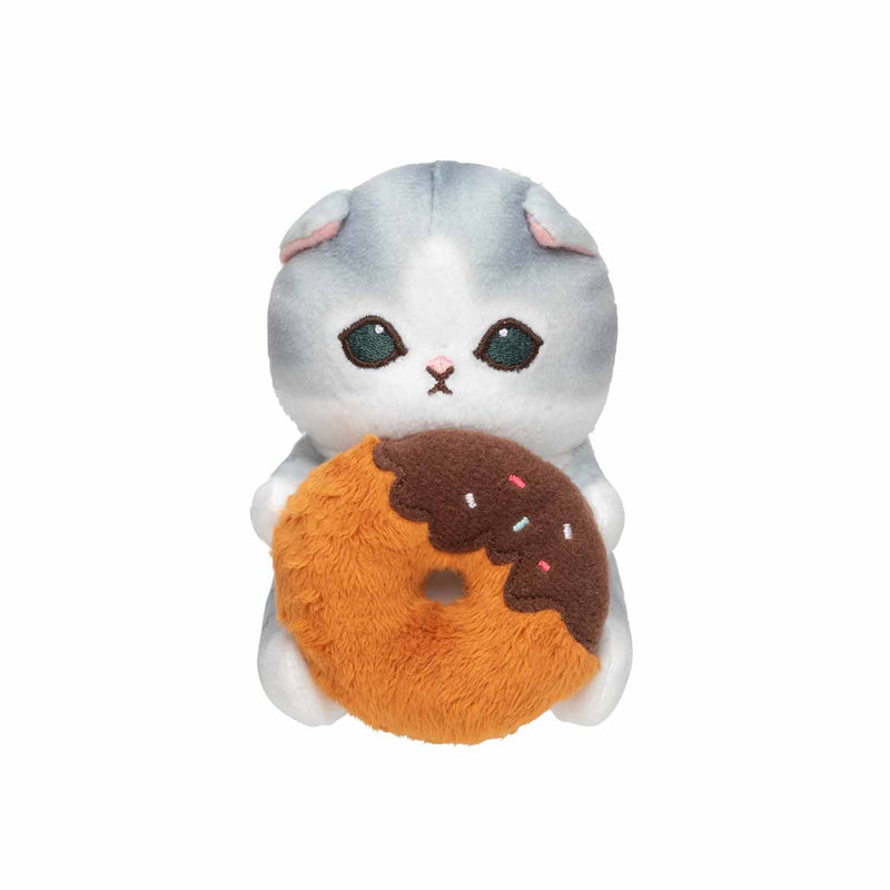 mofusand Nyan的桌面掛鉤玩偶（Donut Handing Nyanko） mofusand にゃんこのデスクトップ引っ掛けぬいぐるみ(ドーナツ持ちにゃんこ)