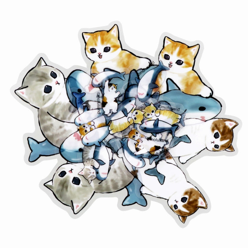 mofusand 透明和平印章（鯊魚貓) mofusand クリアピースシール(サメにゃん)