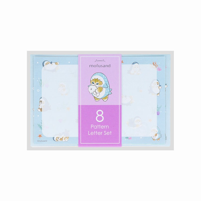 mofusand 8個圖案字母集（鯊魚貓) mofusand 8柄レターセット(サメにゃん)