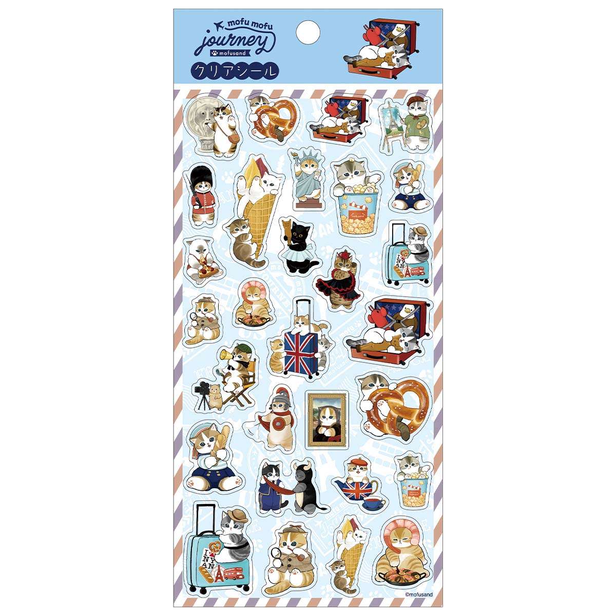 mofusand mofumofu旅行 透明貼紙① mofusand もふもふジャーニー クリアシール①