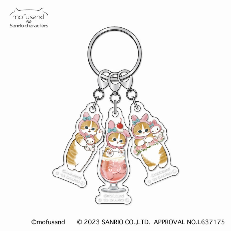 mofusand×三麗鷗 三重丙烯酸鑰匙圈（我的旋律xmofusand) mofusand×サンリオキャラクターズ 3連アクリルキーホルダー(マイメロディ×mofusand)