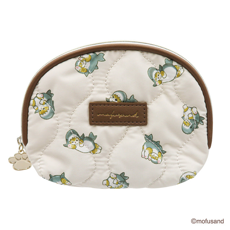 mofusand 圓組織袋縫 mofusand ラウンドティッシュポーチ キルティング(さめ)