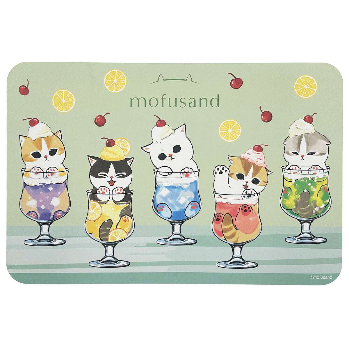 mofusand 珪藻土軟地墊 (奶油蘇打貓) mofusand 珪藻土入りソフトバスマット(クリームソーダにゃん)