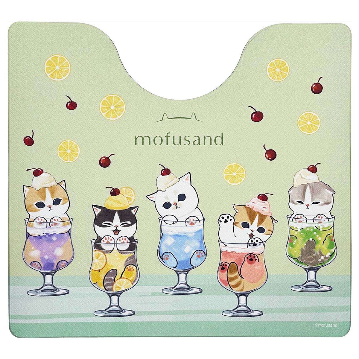 mofusand PVC馬桶地墊 (奶油蘇打貓) mofusand PVCトイレマット(クリームソーダにゃん)