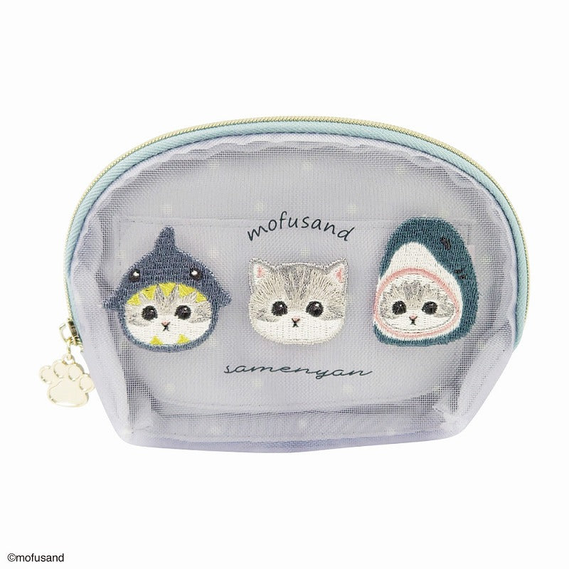 mofusand 組織袋網（鯊魚貓) mofusand ティッシュポーチ メッシュ(サメにゃん)