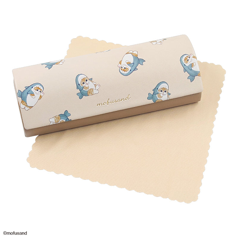 mofusand 眼鏡刺繡孔（相同） mofusand メガネケース 刺繍ボア(さめ)