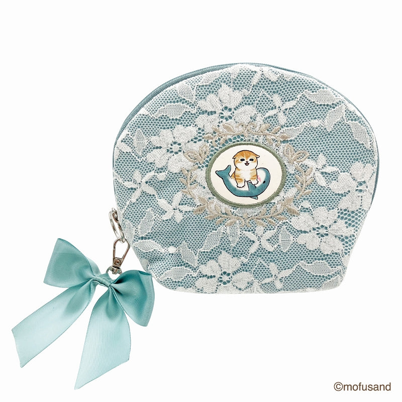 mofusand Shel Pouch蕾絲X刺繡BL mofusand シェルポーチ レース×刺繍 BL