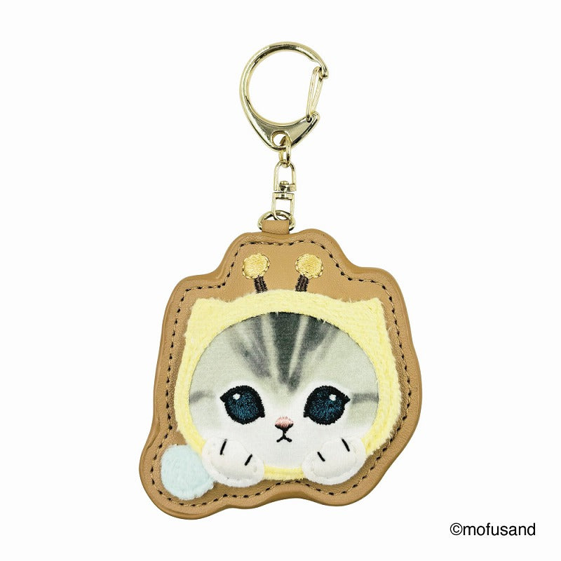 mofusand 蓬鬆的補丁鑰匙圈(蜜蜂貓) mofusand ふわもこワッペンキーホルダー(はちにゃん)
