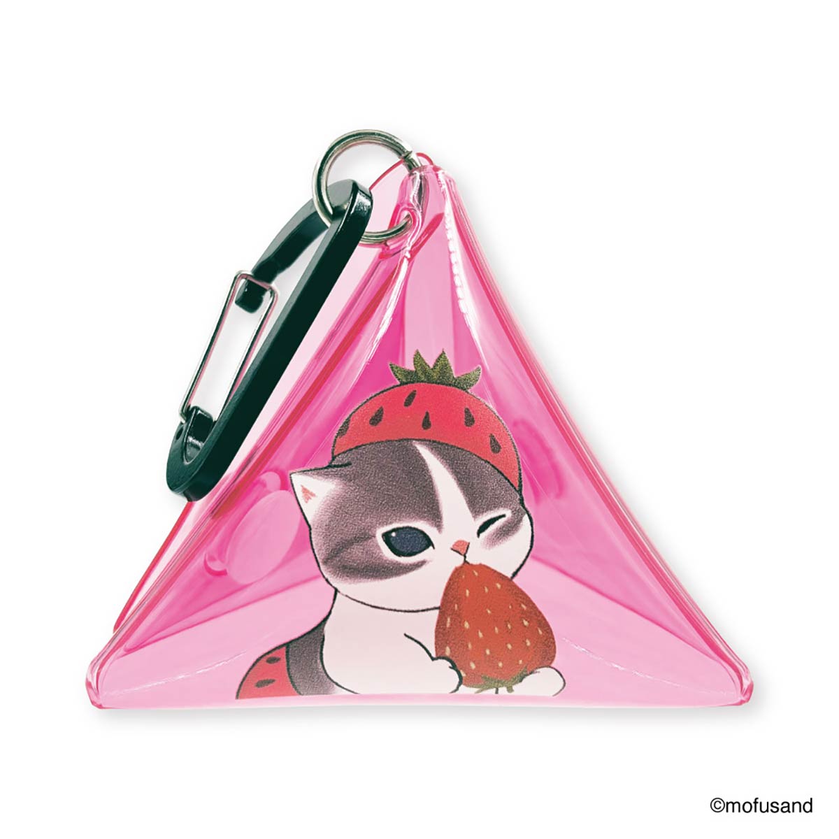 mofusand 透明的三角袋（草莓Nyan） mofusand クリア三角ポーチ(いちごにゃん)