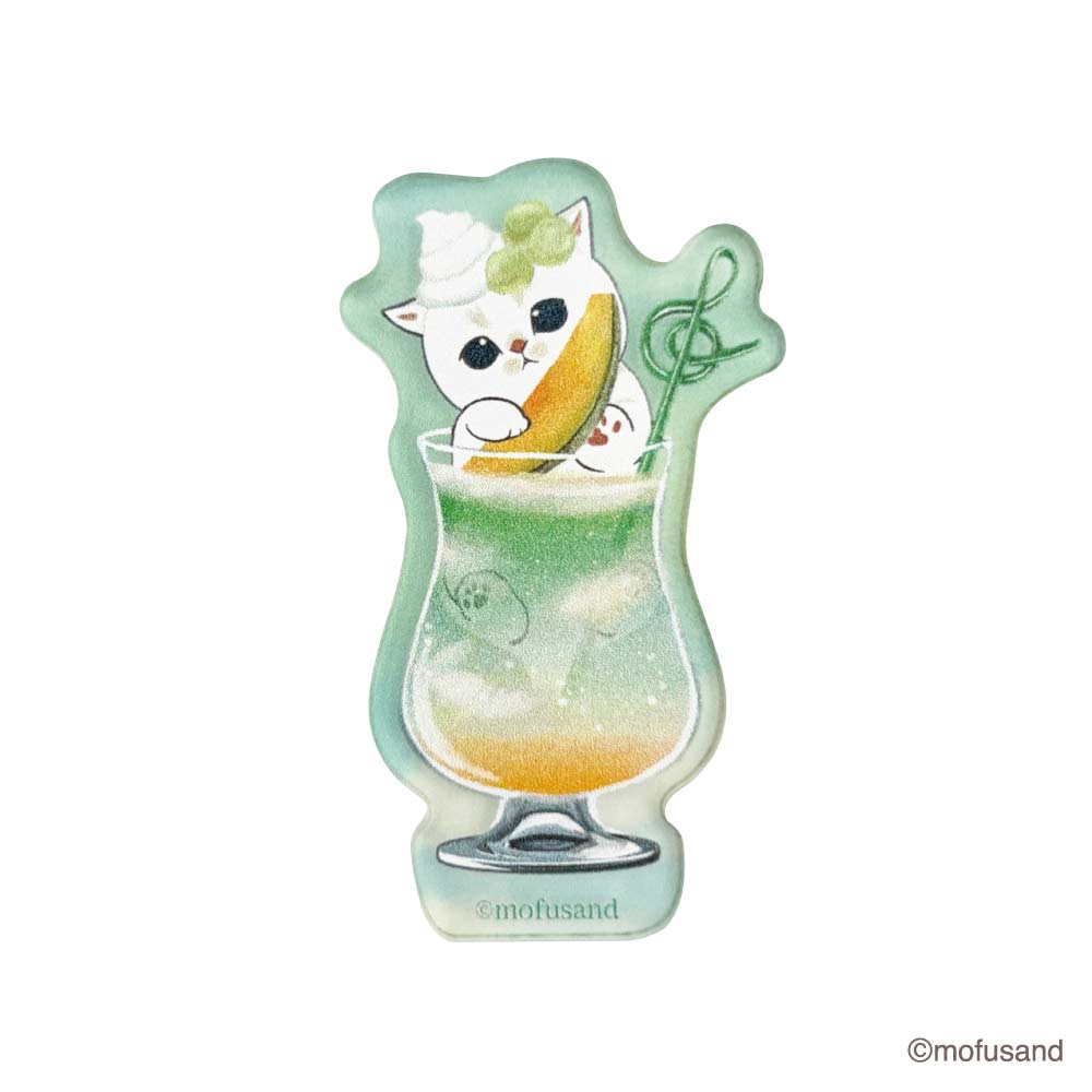 mofusand 丙烯酸貼紙五顏六色的汽水（綠色） mofusand アクリルステッカー カラフルソーダ(グリーン)