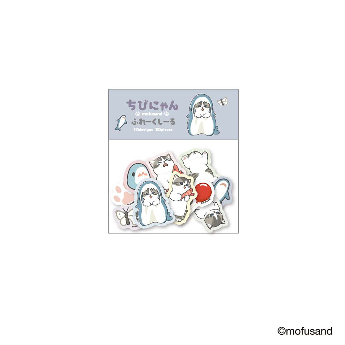 mofusand 貼紙 小貓（站姿） mofusand フレークシール ちびにゃん(立ち)