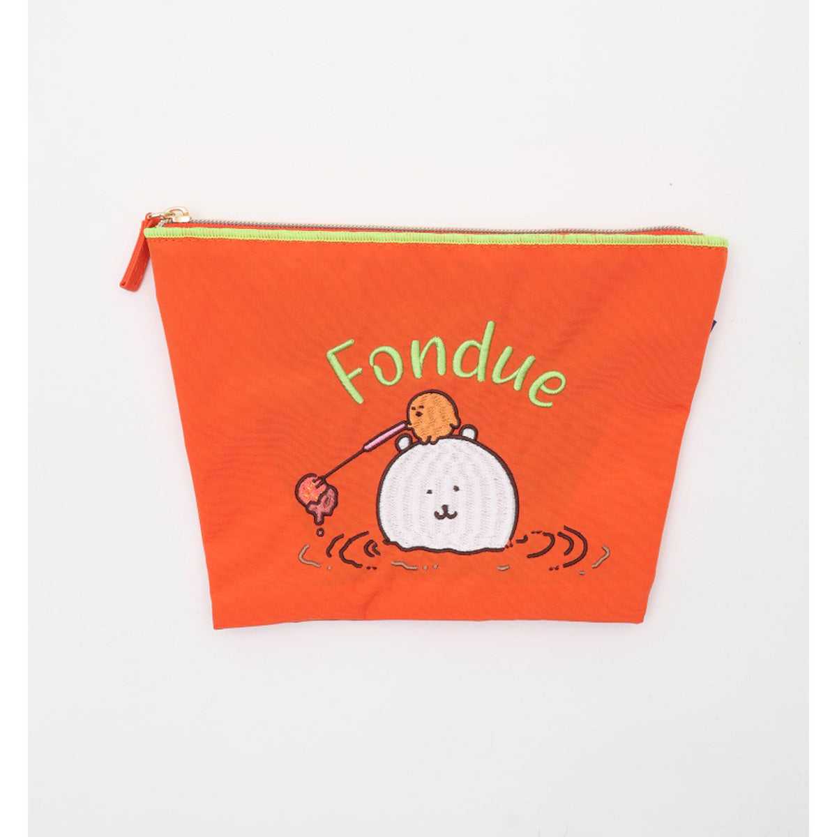 長野角色刺繡袋火鍋橙色 ナガノキャラクターズ 刺繍ポーチ fondue オレンジ