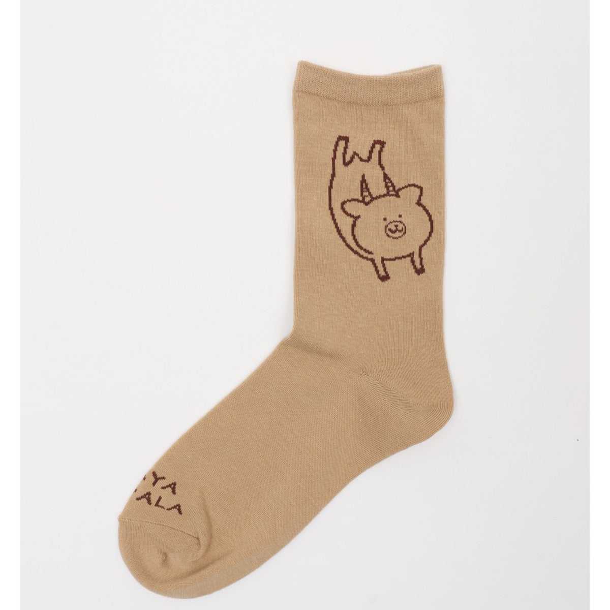 長野角色船員襪子 早期黑斑羚 淺褐色的 ナガノキャラクターズ クルーソックス 早インパラ ベージュ