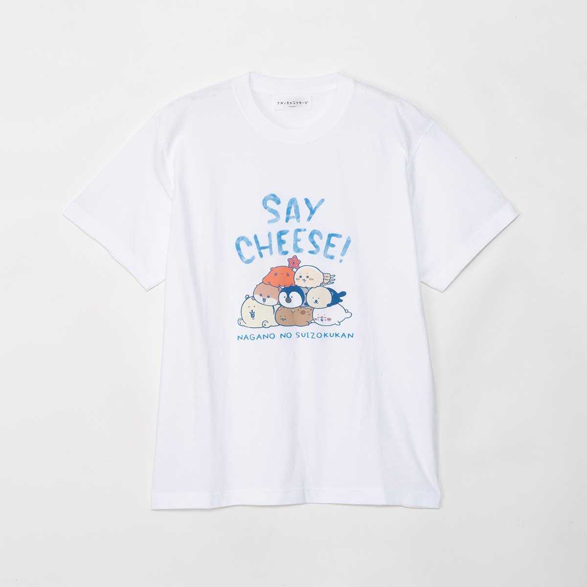 長野角色長野水族館T襯衫大家白色 ナガノキャラクターズ ナガノの水族館 Tシャツ みんな ホワイト