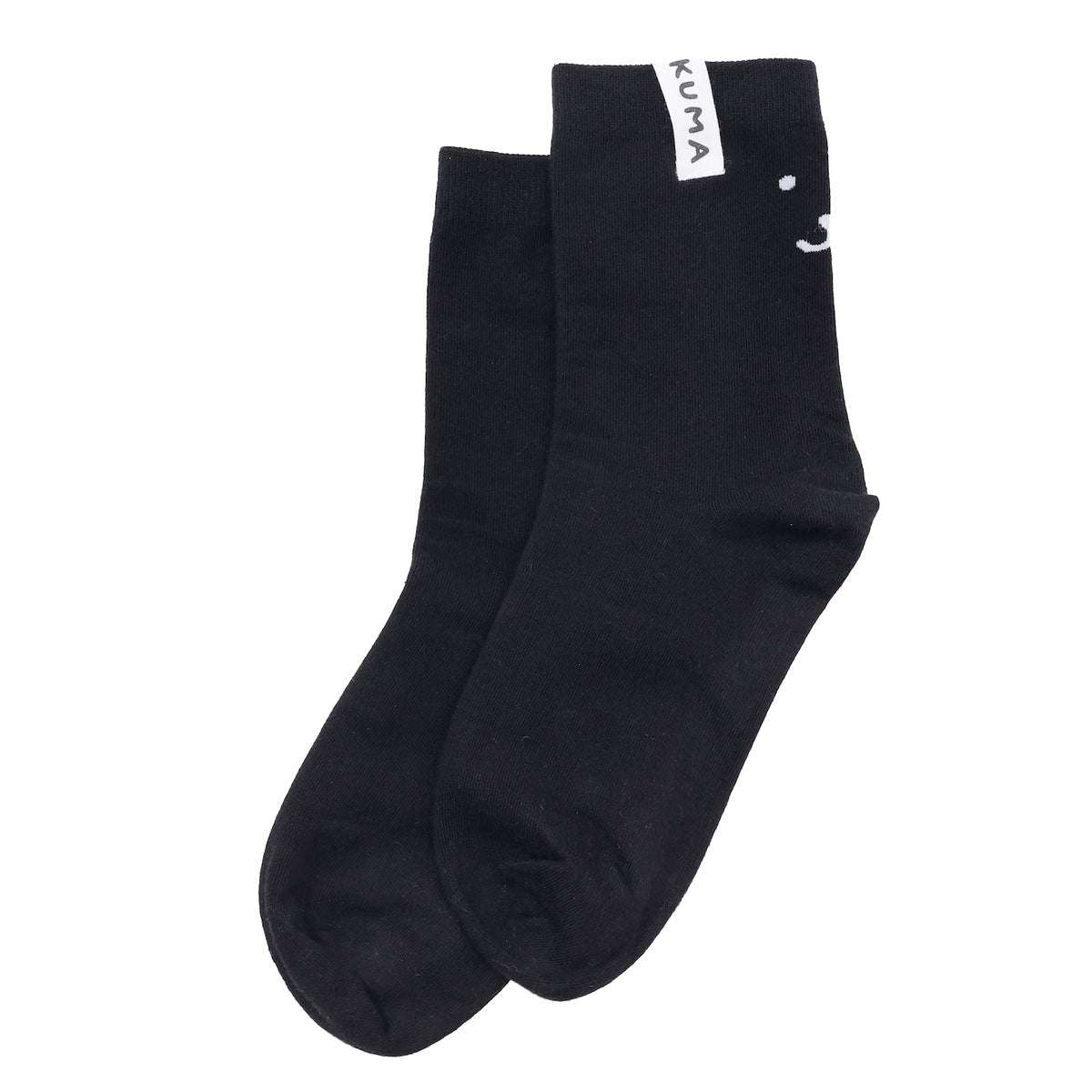 Nagano Characters 中筒襪 黑白自嘲熊 黑色 ナガノキャラクターズ クルーソックス モノクロなくま ブラック