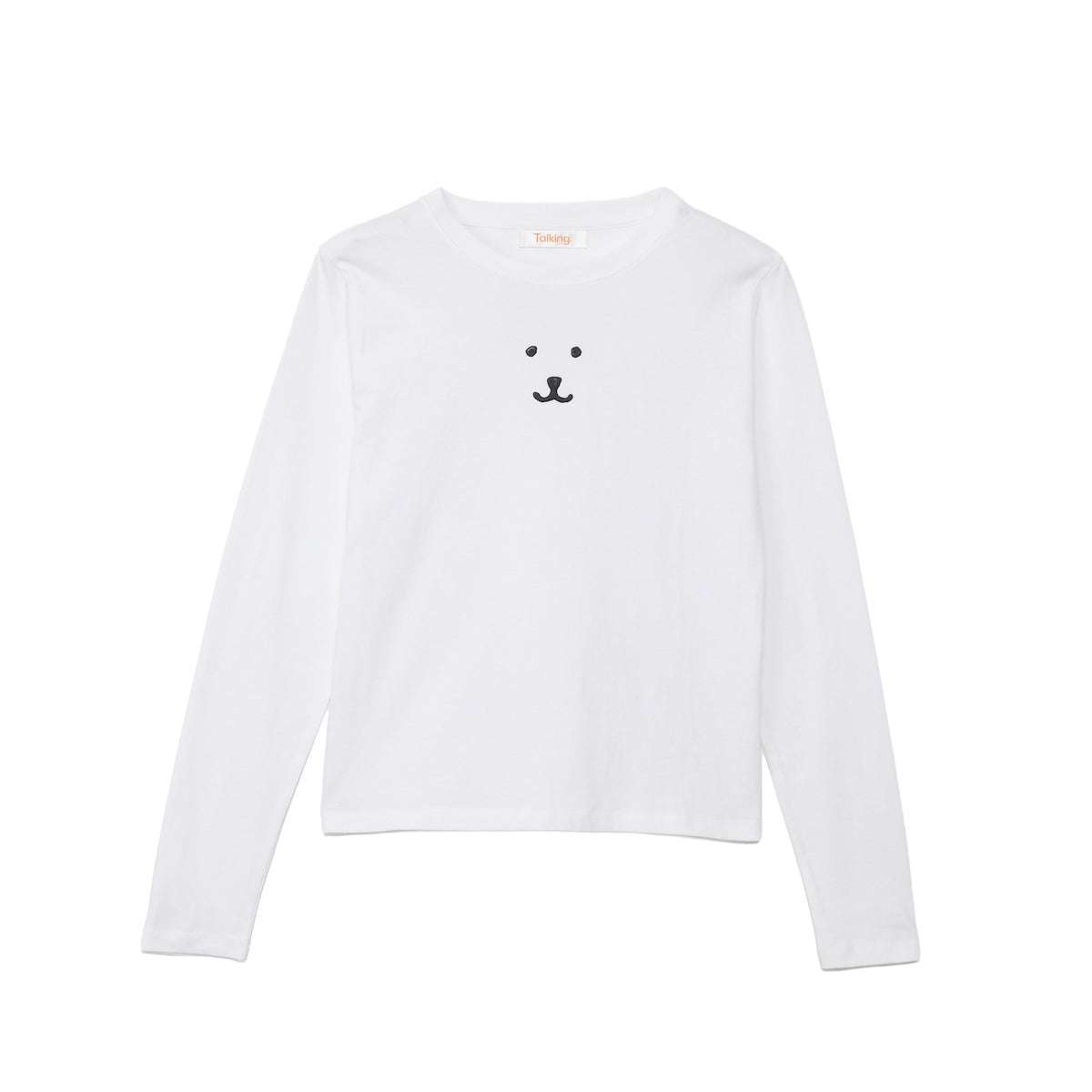 Nagano Characters 長袖T恤 黑白自嘲熊 白色 ナガノキャラクターズ 長袖Ｔシャツ モノクロなくま ホワイト