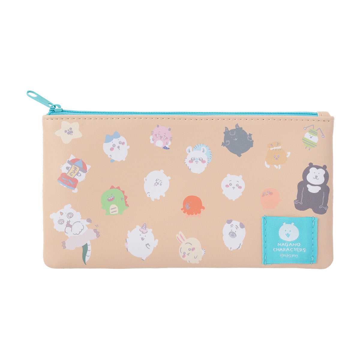 一個帶有長子角色的網狀袋（米色） ナガノキャラクターズ お札も入る片面メッシュなポーチ（ベージュ）