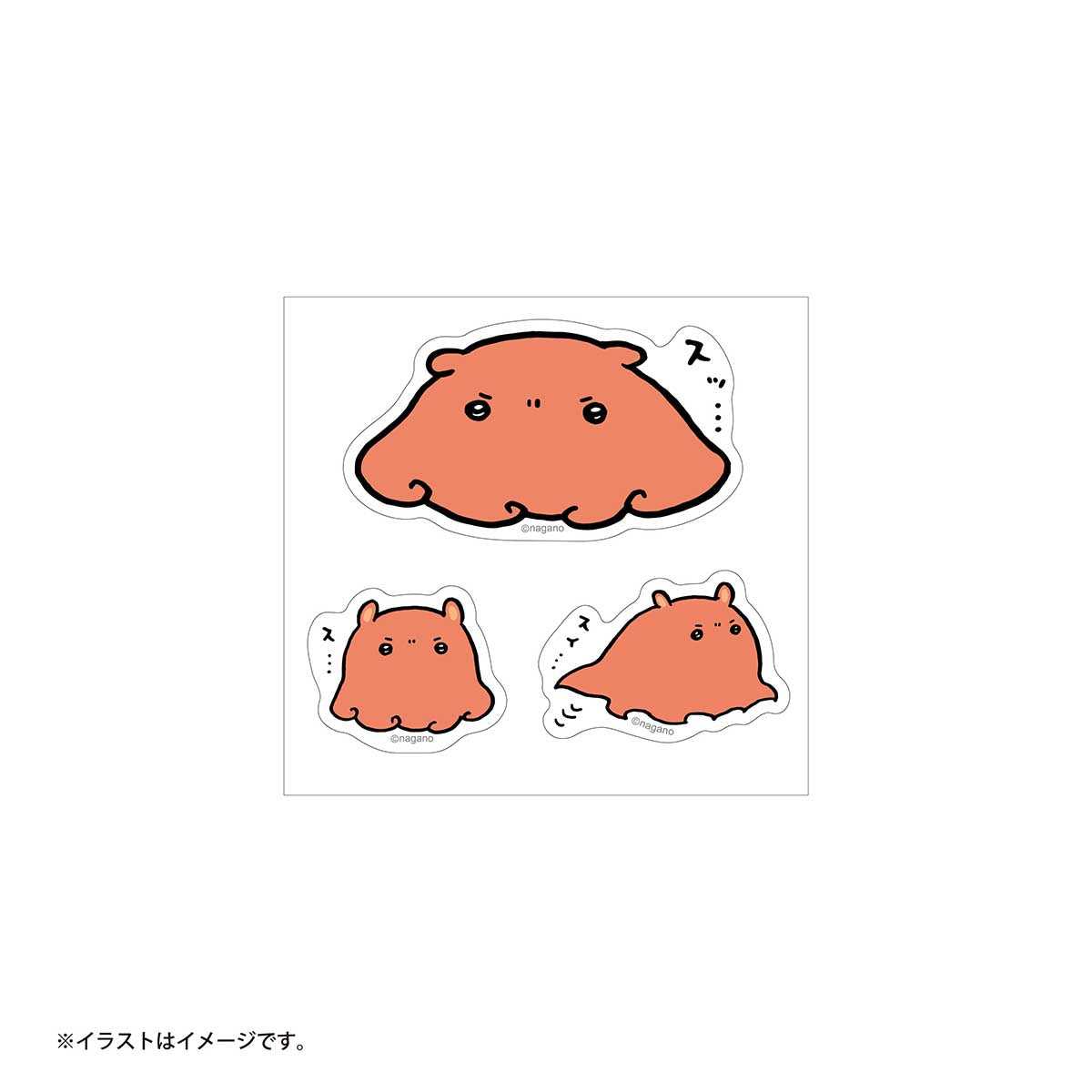 長頸龍角色 長頸龍的水族館 克里亞貼紙套裝（男性） ナガノキャラクターズ ナガノの水族館 クリアステッカーセット（メンダコ）