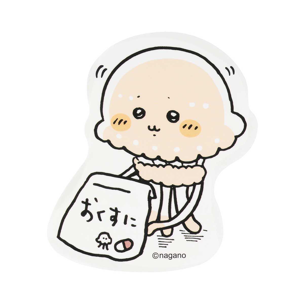 可以粘貼在長野字符智能手機上的大小貼紙（章魚水母） ナガノキャラクターズ スマホに貼れるサイズのステッカー（タコクラゲ）