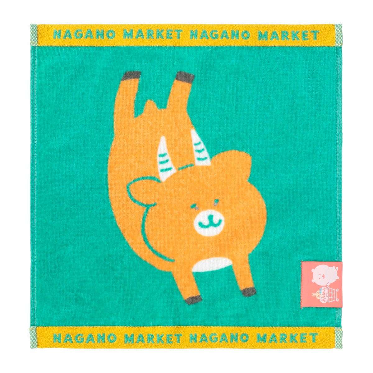 Nagano Characters 附有顏色的家用手毛巾（早期黑斑羚） ナガノキャラクターズ カラーなヘム付きハンドタオル（早インパラ）